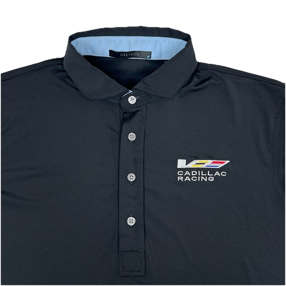 Greyson Men's M Black Performance Polo Shirt Cadillac Racing